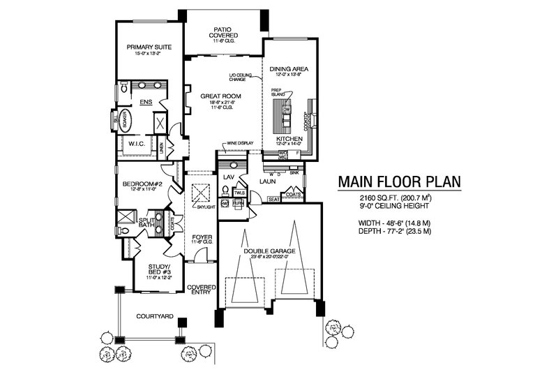 Dream House Plan - Floor Plan - Main Floor for Modern House Plan #1100-152 - 3 bed, 2.5 bath