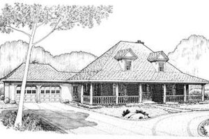 Southern Exterior - Front Elevation Plan #410-385