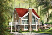 Cabin Style House Plan - 3 Beds 1 Baths 1382 Sq/Ft Plan #25-4587 
