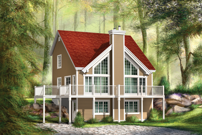 Cabin Style House Plan - 3 Beds 1 Baths 1382 Sq/Ft Plan #25-4587