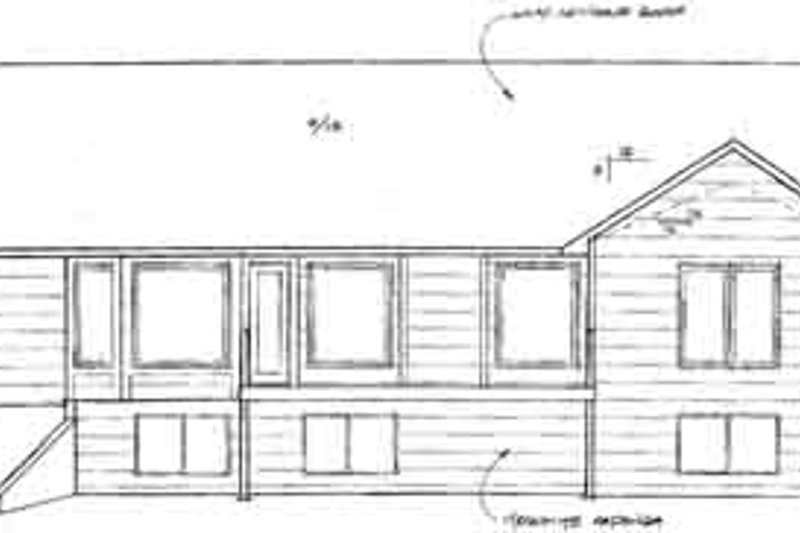 House Plan Design - Exterior - Rear Elevation for Ranch House Plan #58-181 - 3 bed, 2 bath