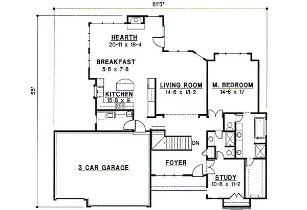 Traditional Floor Plan - Main Floor Plan #67-362