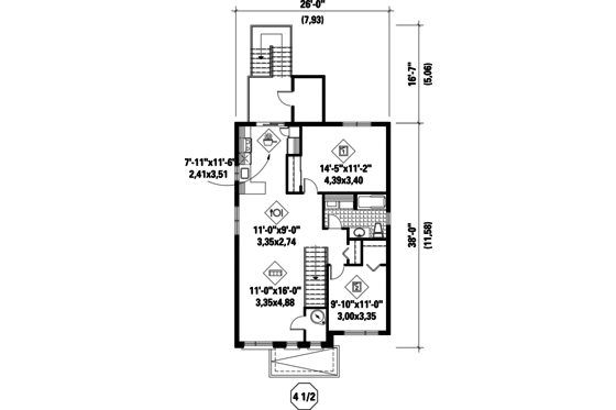 Floor Plan - Upper Floor for Contemporary House Plan #25-4279 - 6 bed, 3 bath