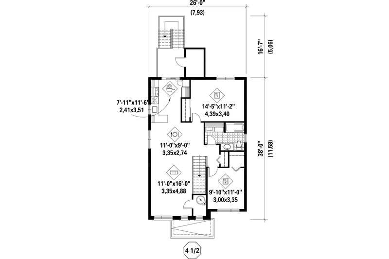 Home Plan - Floor Plan - Upper Floor for Contemporary House Plan #25-4279 - 6 bed, 3 bath