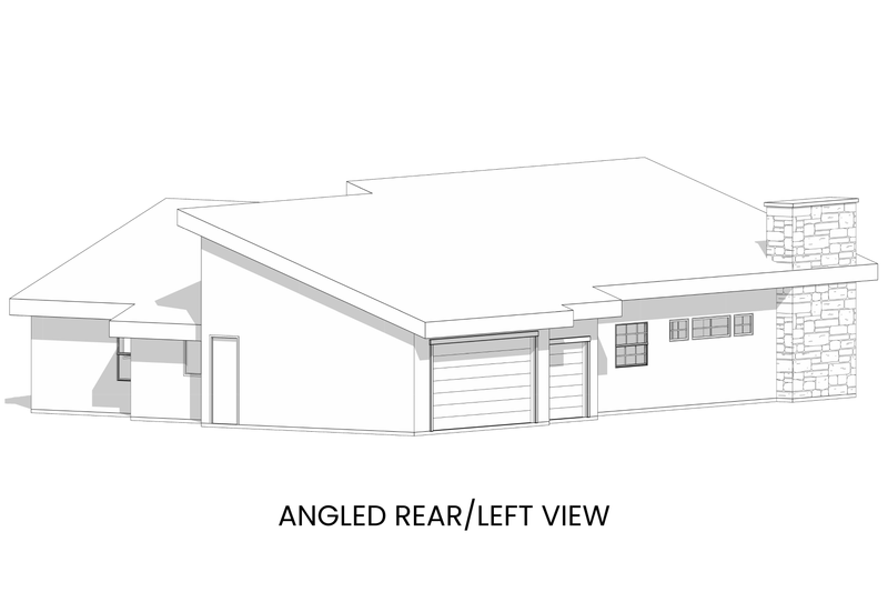 House Design - Exterior - Rear Elevation 1 for Contemporary House Plan #1108-16 - 3 bed, 2.5 bath