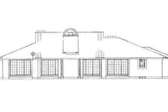 Exterior - Rear Elevation for Adobe / Southwestern House Plan #72-210 - 3 bed, 2.5 bath