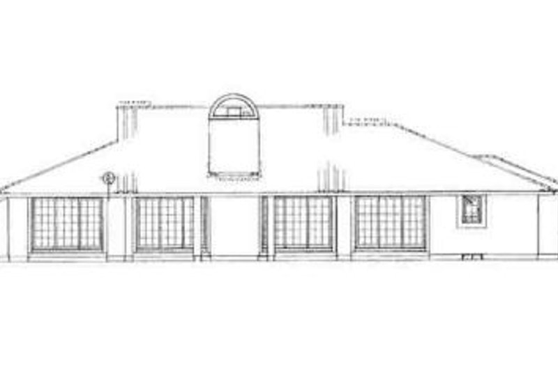 Home Plan - Exterior - Rear Elevation for Adobe / Southwestern House Plan #72-210 - 3 bed, 2.5 bath