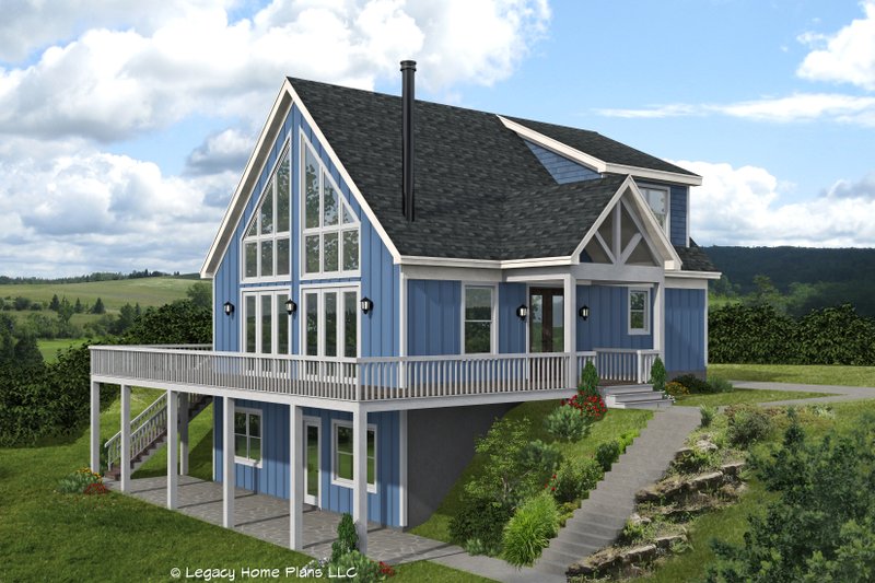 House Blueprint - Exterior - Front Elevation 2 for Country House Plan #932-869 - 4 bed, 3.5 bath