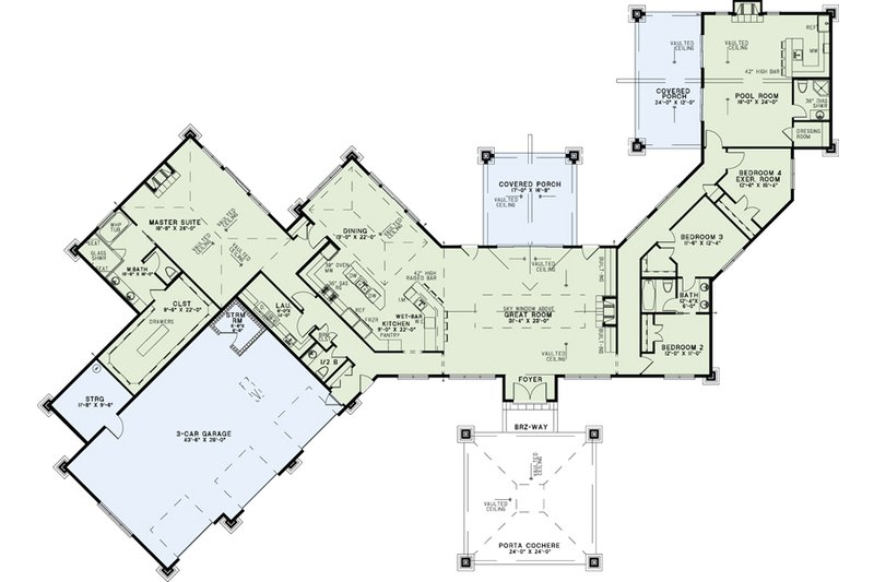 Dream House Plan - Floor Plan - Main Floor for Contemporary House Plan #17-3390 - 4 bed, 3.5 bath