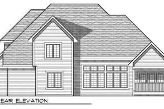 Exterior - Rear Elevation for European House Plan #70-731 - 4 bed, 3.5 bath