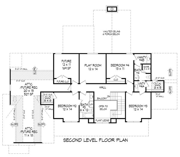 Farmhouse Floor Plan - Upper Floor Plan #932-723