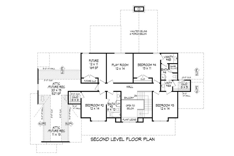 Architectural House Design - Floor Plan - Upper Floor for Farmhouse House Plan #932-723 - 4 bed, 4 bath