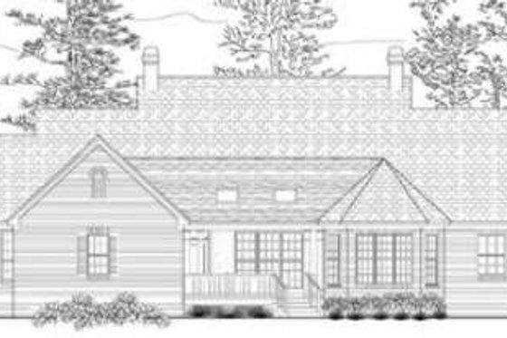 Exterior - Rear Elevation for Southern House Plan #406-101 - 3 bed, 2.5 bath