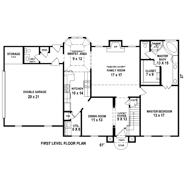 Colonial Floor Plan - Main Floor Plan #81-13882