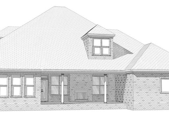 Exterior - Rear Elevation for Traditional House Plan #63-213 - 4 bed, 3.5 bath