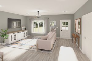 Interior - Family Room for Cottage House Plan #44-247 - 3 bed, 2 bath