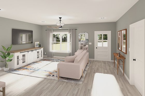 Interior - Family Room for Cottage House Plan #44-247 - 3 bed, 2 bath