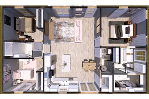 Floor Plan - Main Floor for Cottage House Plan #44-247 - 3 bed, 2 bath