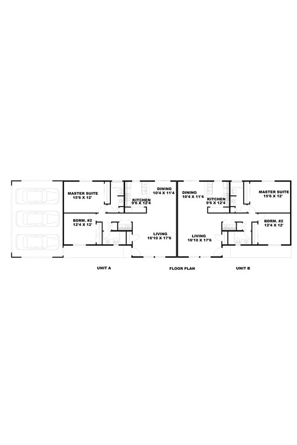 House Blueprint - Floor Plan - Main Floor for Ranch House Plan #117-1086 - 4 bed, 4 bath