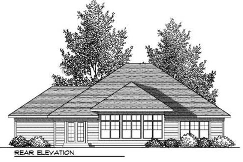 Home Plan - Exterior - Rear Elevation for Craftsman House Plan #70-909 - 3 bed, 2 bath