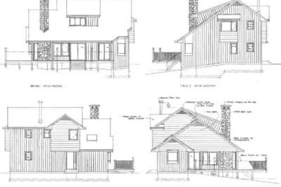 Exterior - Rear Elevation for Cottage House Plan #47-103 - 3 bed, 2 bath