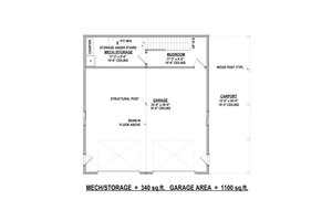 Floor Plan - Main Floor for Country House Plan #1084-18 - 2 bed, 2 bath