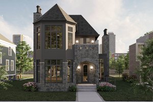 European Exterior - Front Elevation Plan #455-588