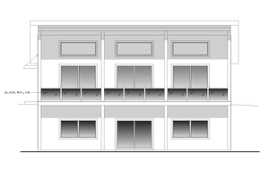 Exterior - Rear Elevation for Modern House Plan #123-126 - 2 bed, 2.5 bath
