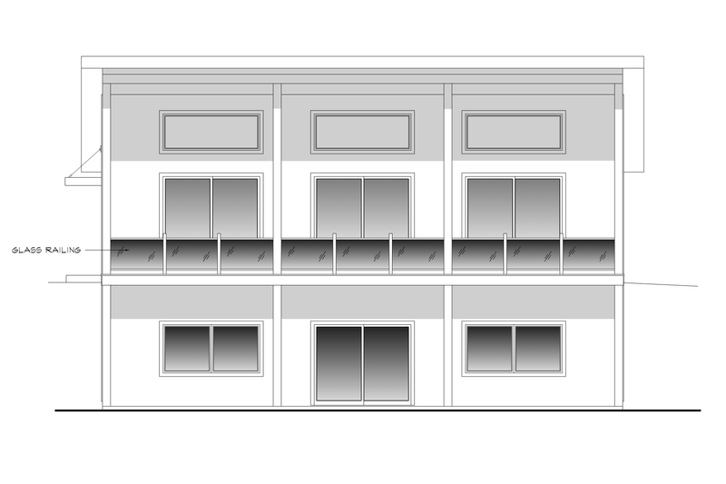 Architectural House Design - Exterior - Rear Elevation for Modern House Plan #123-126 - 2 bed, 2.5 bath