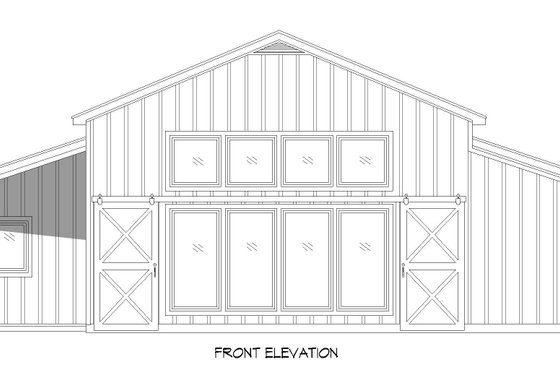 Exterior - Front Elevation 3 for Barndominium House Plan #932-521 - 2 bed, 2 bath