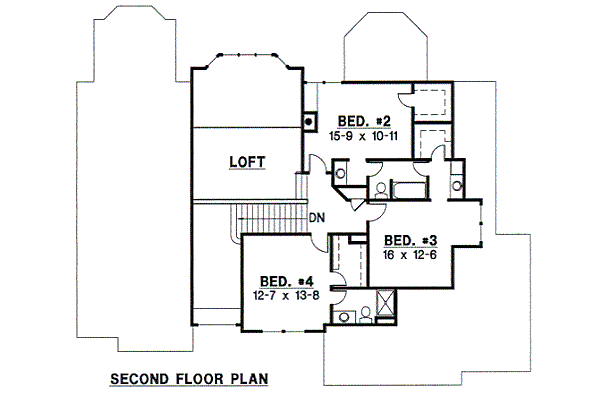 European Floor Plan - Upper Floor Plan #67-699