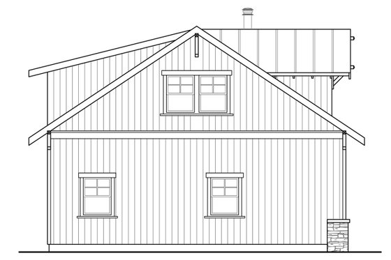 Exterior - Other Elevation for Country House Plan #124-1098, 1 bath