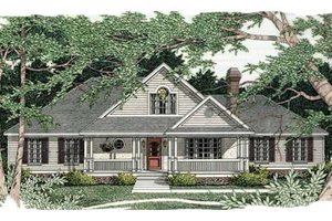 Southern Exterior - Front Elevation Plan #406-166