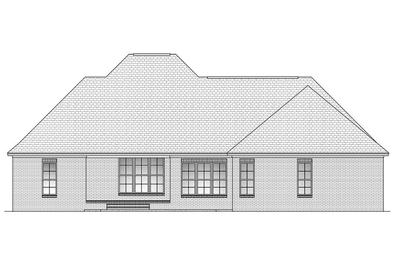 Architectural House Design - Exterior - Rear Elevation for European House Plan #430-43 - 3 bed, 2 bath