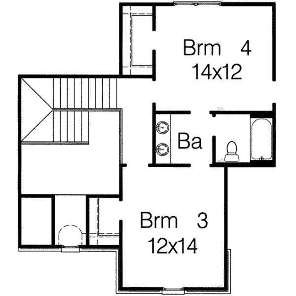 House Blueprint - European Floor Plan - Upper Floor Plan #15-287