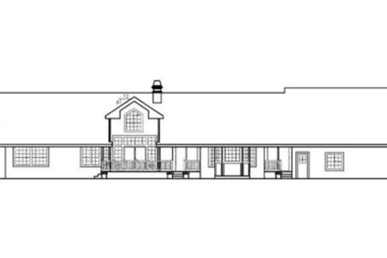 Exterior - Rear Elevation for Ranch House Plan #60-296 - 3 bed, 2.5 bath