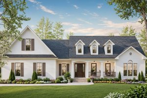 House Blueprint - Farmhouse Exterior - Front Elevation Plan #21-555