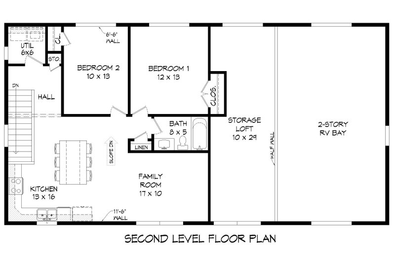Home Plan - Floor Plan - Upper Floor for Modern House Plan #932-744 - 2 bed, 1 bath