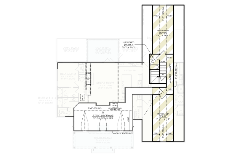 House Blueprint - Floor Plan - Other Floor for Farmhouse House Plan #119-448 - 3 bed, 3 bath