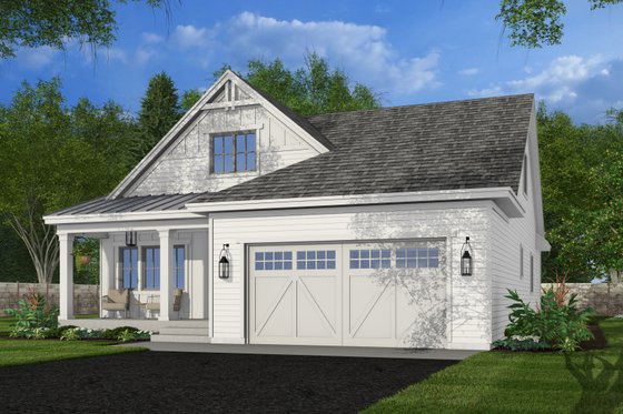 Exterior - Front Elevation 5 for Farmhouse House Plan #51-1404 - 3 bed, 2 bath
