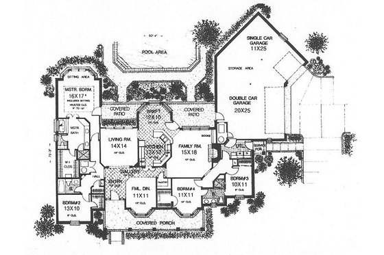 Floor Plan - Main Floor for Traditional House Plan #310-619 - 4 bed, 3 bath