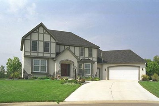 Exterior - Front Elevation for Tudor House Plan #51-118 - 3 bed, 2.5 bath