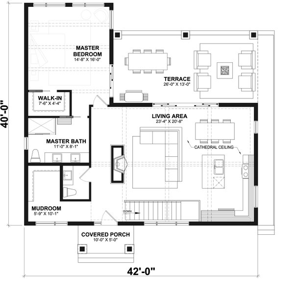 Architectural House Design - Contemporary Floor Plan - Main Floor Plan #23-2739