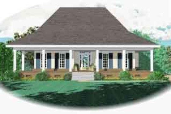 Exterior - Front Elevation for Southern House Plan #81-545 - 3 bed, 2 bath