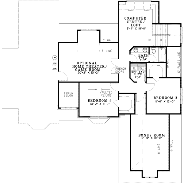 European Floor Plan - Upper Floor Plan #17-2252