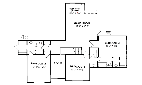 Home Plan - Country Floor Plan - Upper Floor Plan #20-200