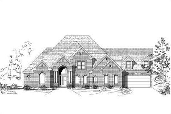 Exterior - Front Elevation for European House Plan #411-497 - 4 bed, 4.5 bath