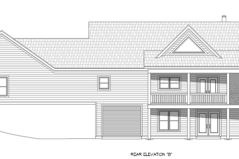 House Blueprint - Exterior - Rear Elevation for Country House Plan #932-883 - 4 bed, 4 bath