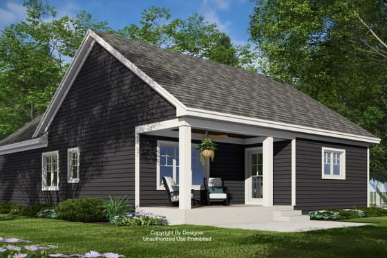 Exterior - Rear Elevation 2 for Farmhouse House Plan #51-1390 - 3 bed, 2.5 bath
