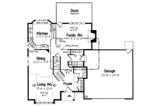 Floor Plan - Main Floor for Traditional House Plan #312-330 - 3 bed, 2.5 bath